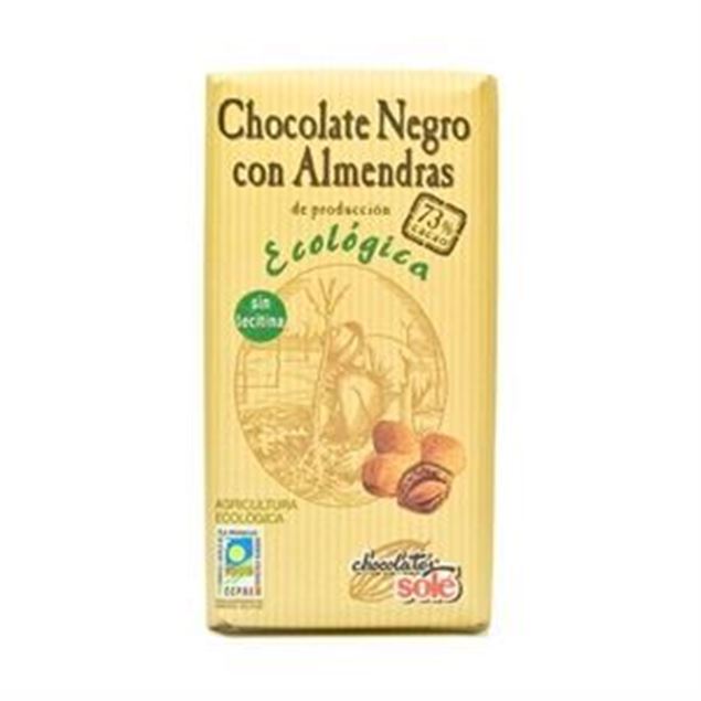 Foto de Chocolate negro con almendras 73% eco 150gr