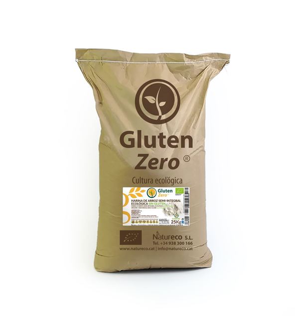 Foto de Harina de arroz semintegral Gluten Zero eco sin gluten 25kg