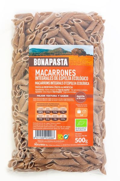 Foto de Macarrones integrales de Espelta eco 500g BONAPASTA